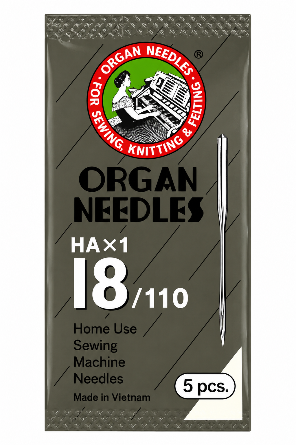 ORGAN HAX1 18/110 Sewing Machine Needles – 30 Needles (6 Packs × 5 Pcs)