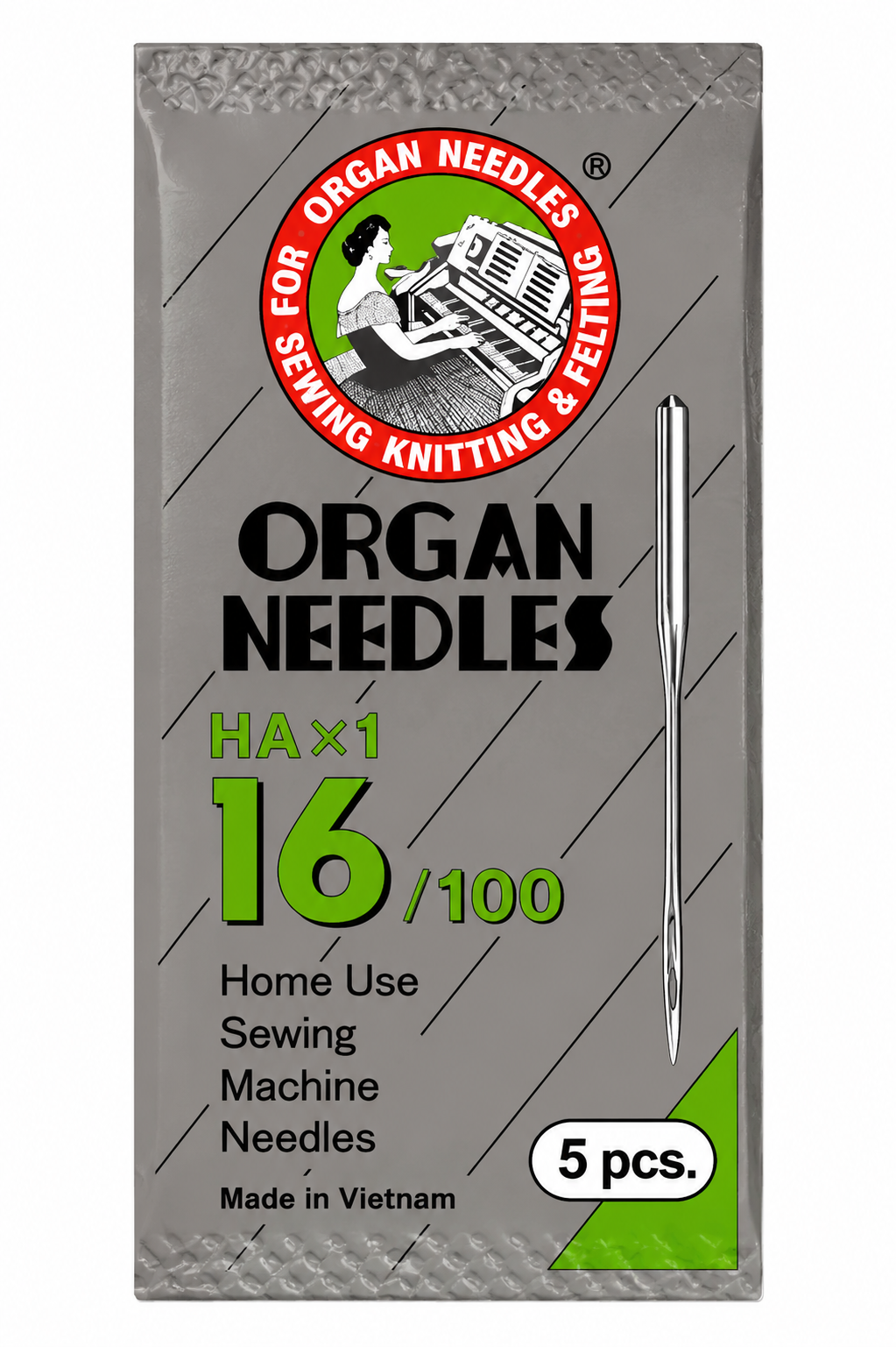 Organ HAX1 16/100 Sewing Machine Needles – 5 Pcs | Home Sewing Machine Needles